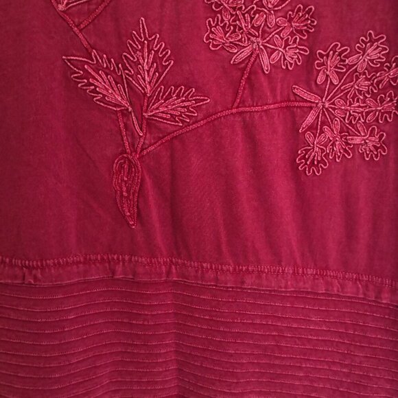 Avani 100% Cotton Embroidered Floral Top Asymmetry Size M - Picture 4 of 5